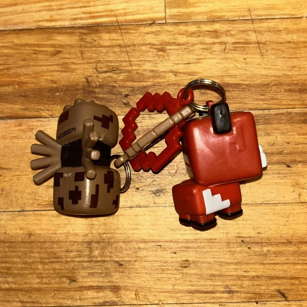 Minecraft Backpack Cow & Spider Clip Figures‎ Series 2 D3